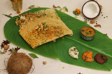 Rava masala dosa is a South Indian instant breakfast served with chutney and sambar