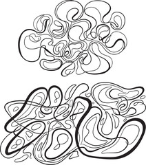 Abstract hand-drawn pattern. Black and white vector illustration for background or design element.