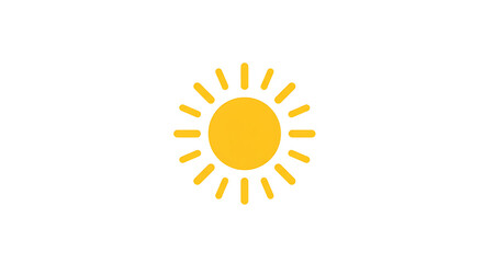 A Yellow Sun Icon On A White Background