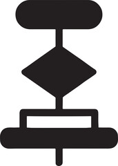 Algorithm flowchart silhouette icon representing process design, programming logic, and software development.