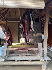 traditional weave workshop by Sasak Clan from Sade village in Lombok Island, Indonesia. Taken by ip...