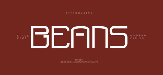 Beans minimal creative tech logo alphabet fonts. Typography minimalist urban sans serif digital fashion future creative logos fonts. vector illustration
