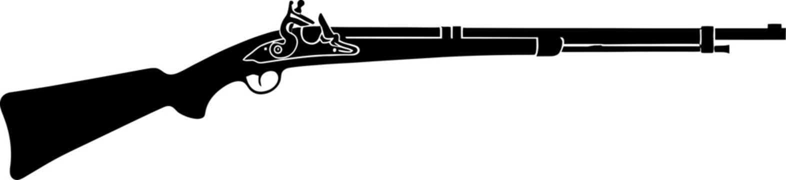 black musket gun silhouette clip art preview