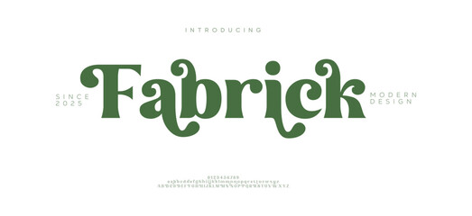 Fabrick  Luxury font alphabet logo. Typography beautiful fashion elegant classic letters serif italic fonts decorative wedding vintage blossom logos. vector illustration
