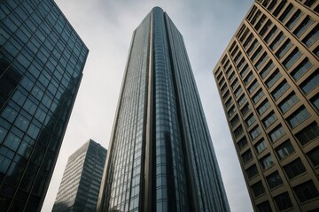 Obraz premium A Glimpse into the Skyline of Modern Architecture