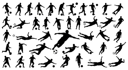 Prismatic soccer players on black background