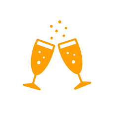 【Lifestyle Icons – Transport】乾杯（シャンパン）アイコン / Champagne Toast Icon	