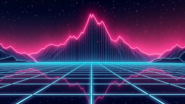 Retro Synthwave Stock Market Chart Wallpaper