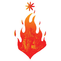 Simple vector flame icon in flat style 