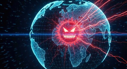 Global Digital Virus Threat Cyber Attack World Pandemic Data Security Concept