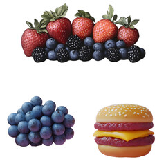 Strawberries blueberries and blackberries fresh mixed berries closeup