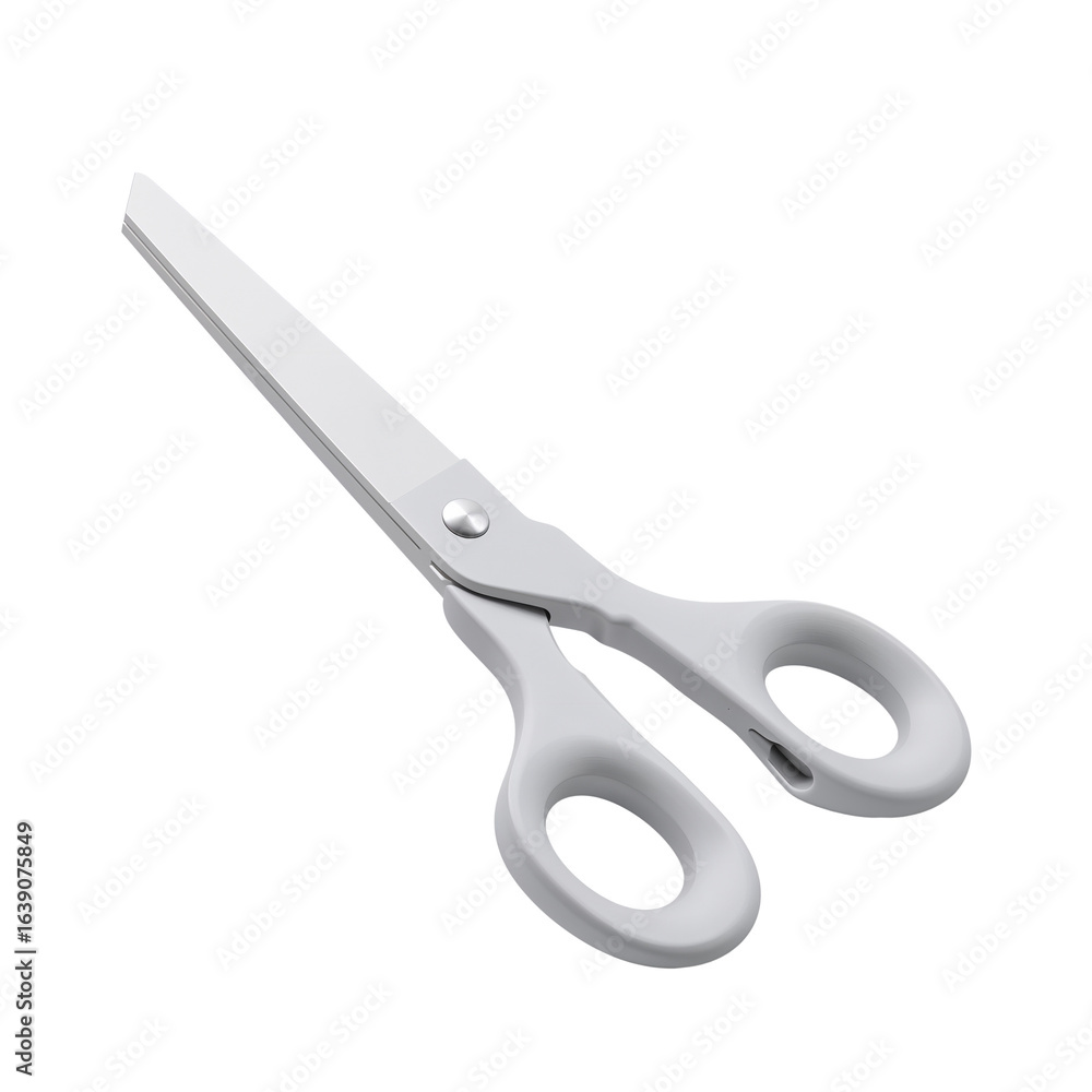 Poster isolated pristine scissors poised for precision cutting on a clear canvas background