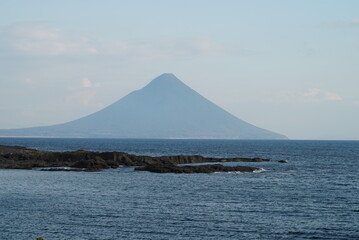 希望の岬・釜蓋神社から見る開聞岳