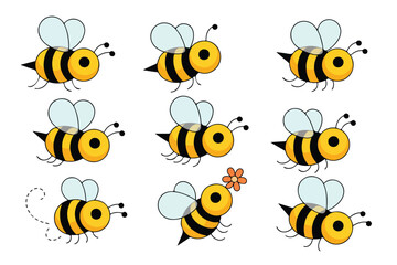 Obraz premium Bee icons set