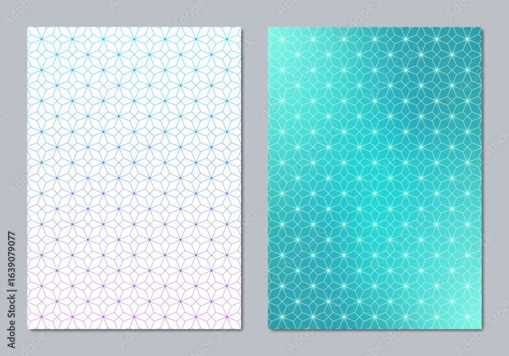 Poster abstract covers and brochures with geometric backgrounds of polygon shape patterns