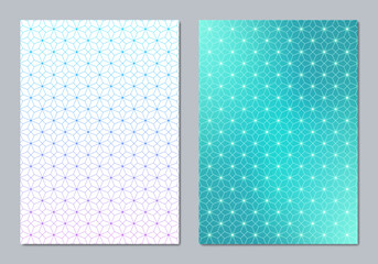 Abstract covers and brochures with geometric backgrounds of polygon shape patterns