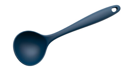 Blue Ladle Sits Isolated on Transparent Background, Kitchen Utensil, Cooking Tool Still Life