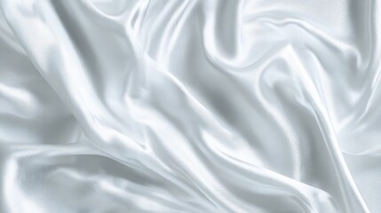 Elegant Draped White Silk Fabric Creates a Luxurious and Smooth Aesthetic