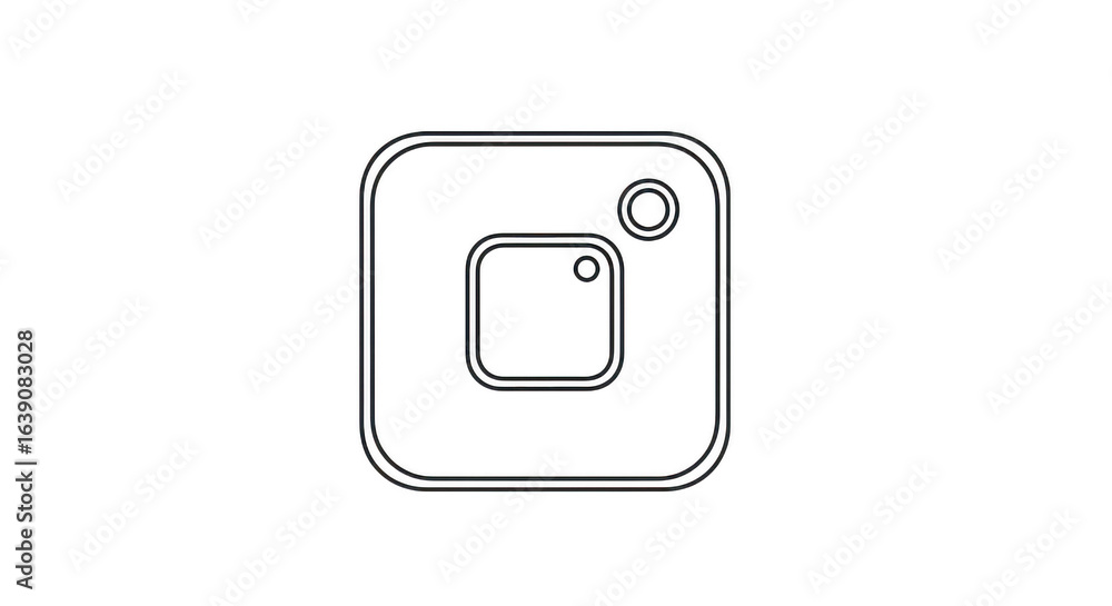 Poster outline of a modern smartphone with camera lens isolated on transparent background