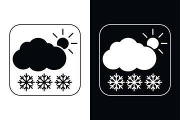 Flat Snow Weather Forecast Symbol on White Background.