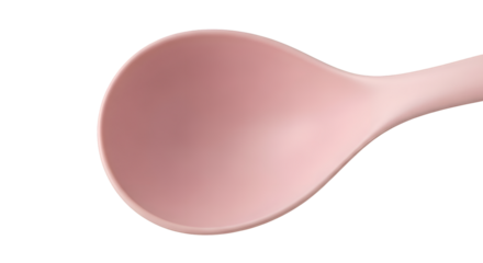 Pink Ladle Sits Isolated on Transparent Background in Studio Lighting for Food Prep