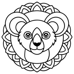 Koala Outline Mandala Style Vector Design