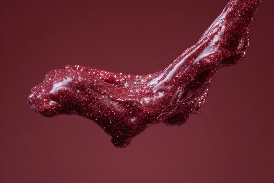 Rich crimson slime stretches like cosmic taffy, perfect for DIY crafting nights and International Slime Day celebrations