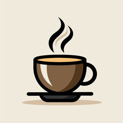 minimalist coffee cup with steam