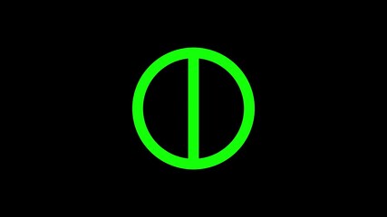 warning or no entry forbidden circle and line symbol. Attention sign with digital glitch effect. 4k video.