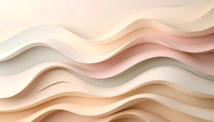 Obraz premium Fondo abstracto con ondas en tonos cálidos y pastel