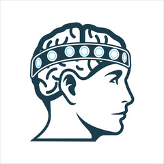 EEG Headband Neural Interface Brain Scan Technology Neural Interface Headband Slim EEG sensor nodules.