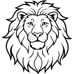 Majestic Lion Line Art Vector Minimalist Wild Animal Silhouette Design
