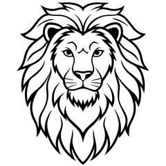 Majestic Lion Line Art Vector Minimalist Wild Animal Silhouette Design