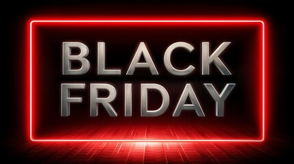 Black friday neon sign promoting huge sales event
