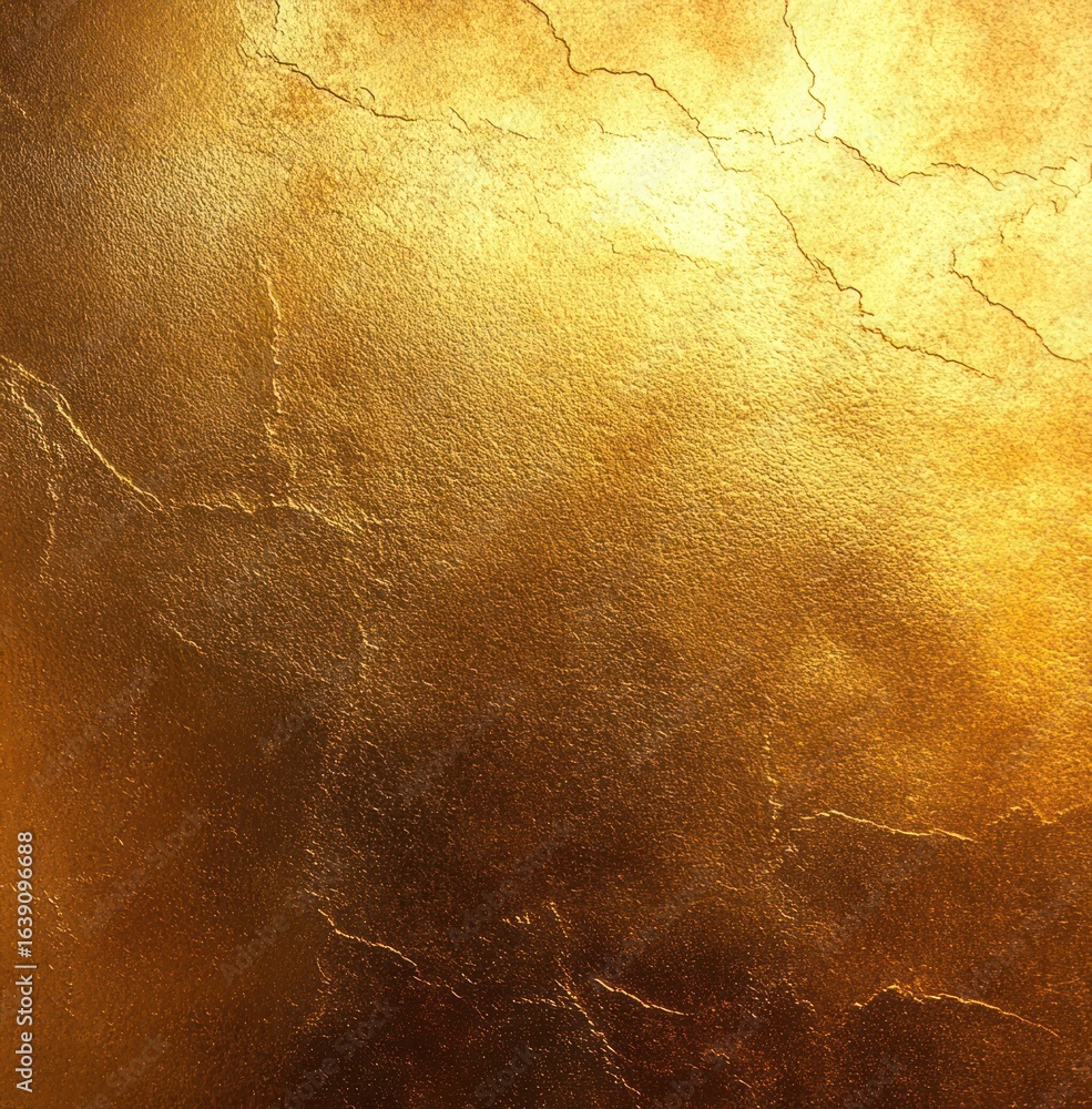 Poster close-up view of a textured golden surface with subtle cracks and variations in light and shadow