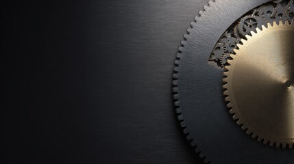 Gears and cogs mechanism on dark background