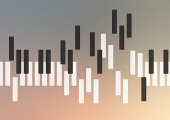 Graphic piano square shape brown background