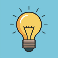 minimalist light bulb vector