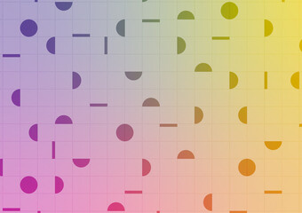 Grid dot line pastel colorful background circle