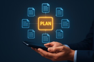 A digital plan is displayed on a mobile device.