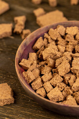 pieces of cork bark for domestic use, in a wooden bowl