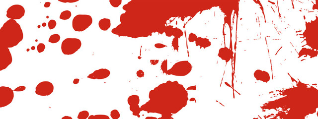 Blood streaks and blots texture. Red splashes, smudges, and spray stains for thriller or mystery themes.