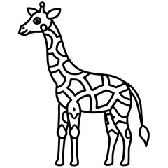 Mandala Giraffe Icon in Line Art Vector Style