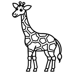 Naklejka premium Mandala Giraffe Icon in Line Art Vector Style
