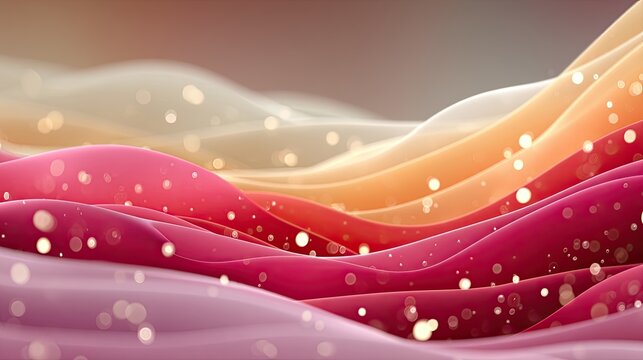 Abstract Gradient Mesh Background with Flowing Pink and Orange Waves
