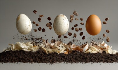 Floating Eggs Still Life