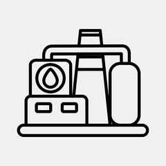 Icon refinery. Oil Industry elements. Icon in line style.