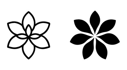 Obraz premium Set of flower outline silhouette vector illustration design
