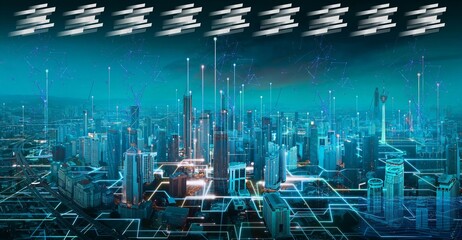 abstract image of a modern building and city