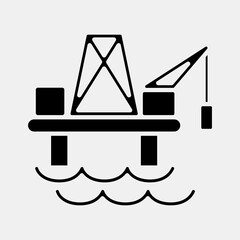 Icon oil platform. Oil Industry elements. Icon in glyph style.